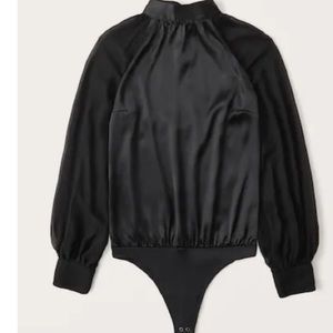 Satin long sleeve high neck bodysuit
